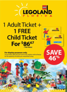 LEGOLAND Florida 1 Adult Ticket 1 Child Ticket Sams Club