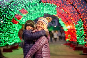 LEGOLAND New York Kids Under Light Tunnel Holiday Bricktacular