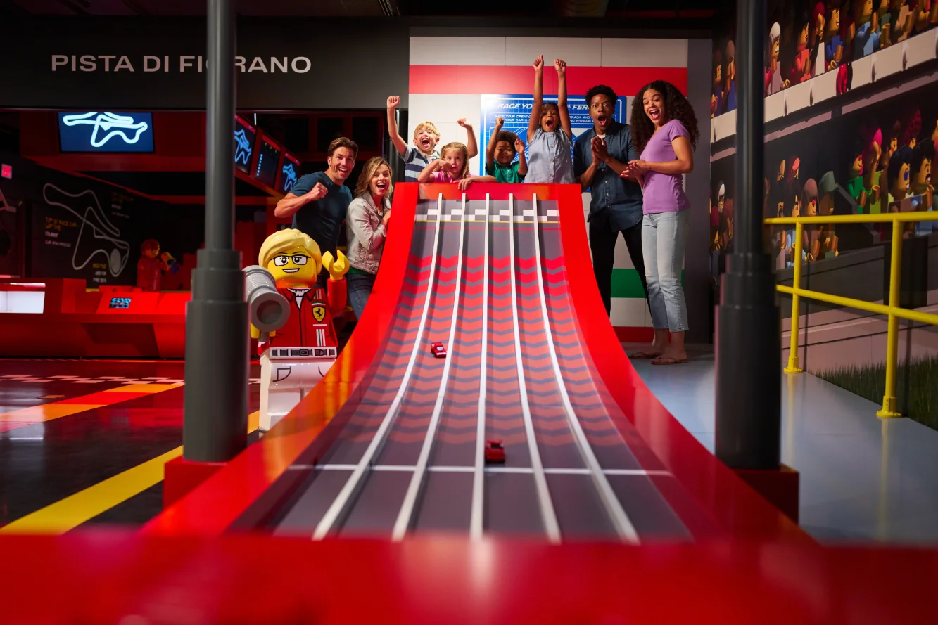LEGOLAND NY Ferrari Build & Race: Complete 2026 Guide 2 Kids building LEGO Ferrari cars at LEGOLAND New York Ferrari Build and Race
