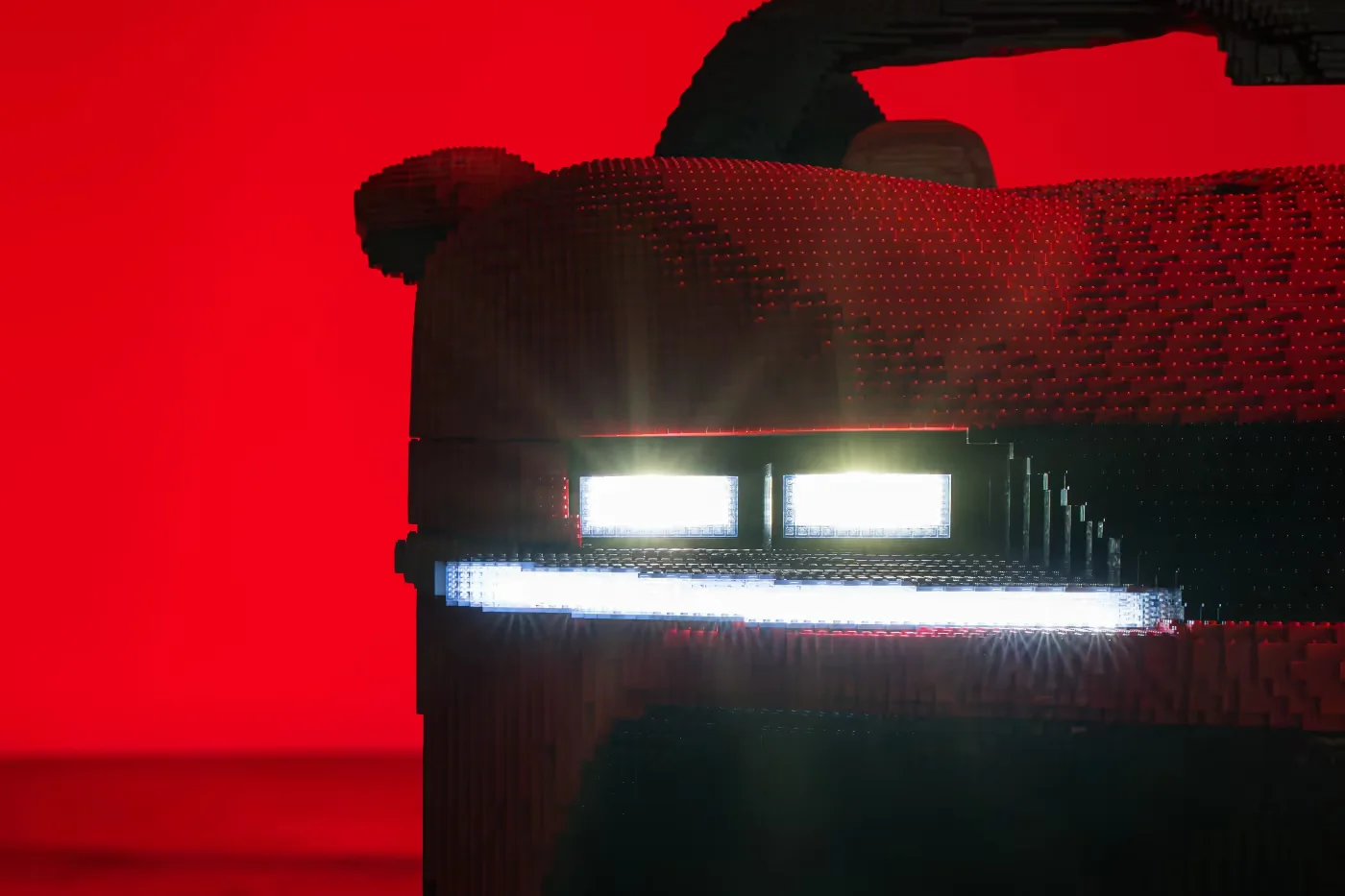 This LEGO Ferrari at LEGOLAND New York Is Heavier Than the Real Thing 2 LEGO Ferrari 12Cilindri interior with detailed dashboard and controls