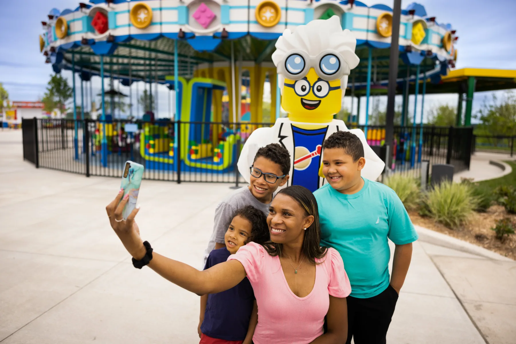 Brick Street at LEGOLAND New York: Rides, Shops, Food & Tips 19 Brick Street selfie photo spot at LEGOLAND New York