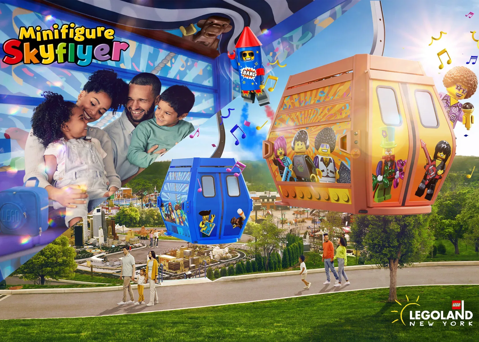Brick Street at LEGOLAND New York: Rides, Shops, Food & Tips 7 Rendering of Minifigure Skyflyer at LEGOLAND New York